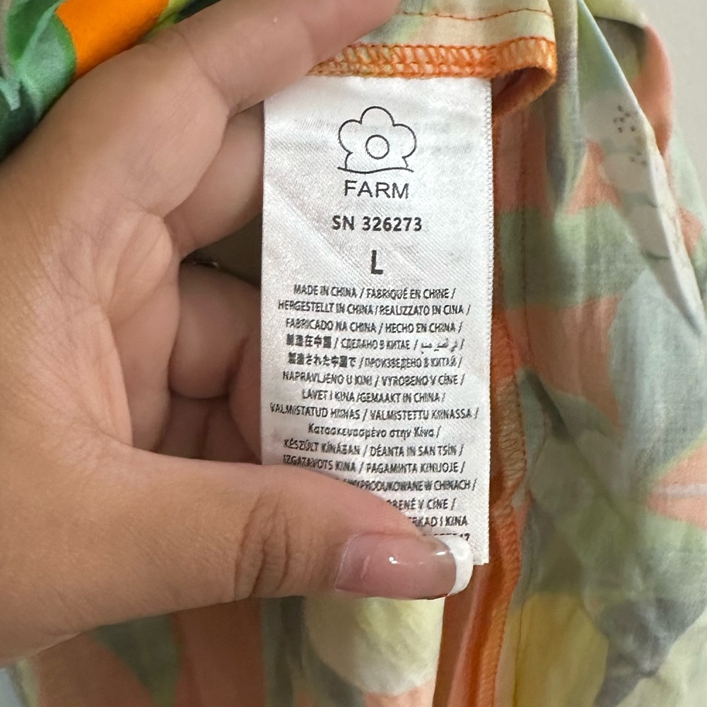Bright Orange Tropical Tie-Shoulder Mini Dress - Picture 7 of 7